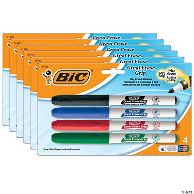  Charles Leonard Pocket Style Dry Erase Markers, Bullet Tip,  Assorted Colors, 4 Per Pack, 12 Packs : Office Products