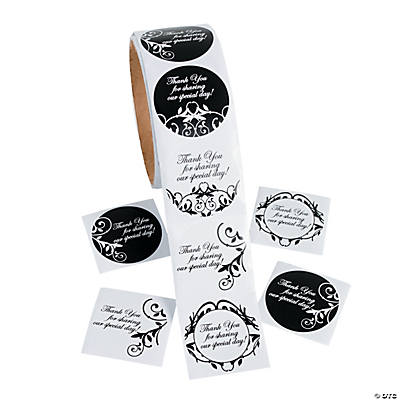 Black & White Wedding Roll of Stickers - Oriental Trading - Discontinued