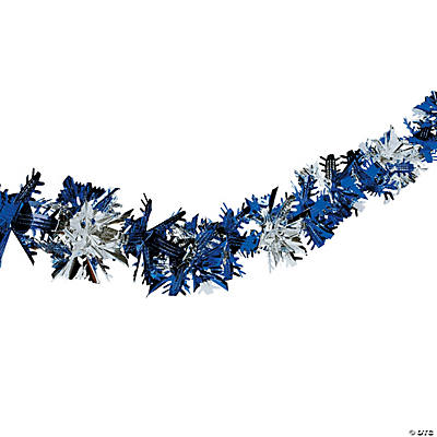Blue & Silver Snowflake Garland