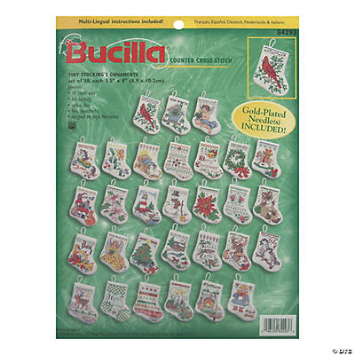 Bucilla Counted Cross Stitch Stocking Ornaments Qty 30