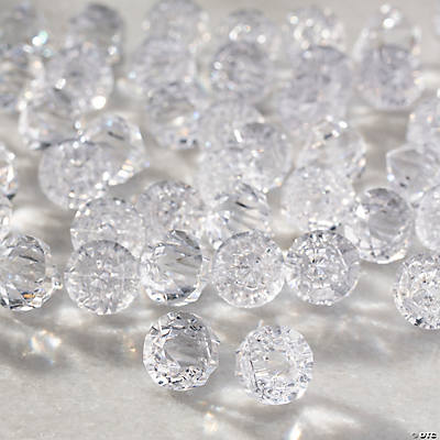 Clear Round Diamond Stick On Gems, Plastic Craft Gems