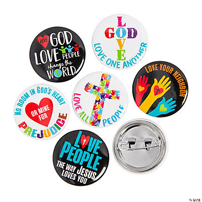 Bulk 48 Pc. Love God Love People Mini Buttons