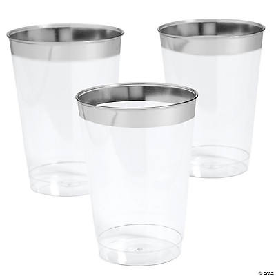 Small Plastic Cups with Silver Trim | Fun Express