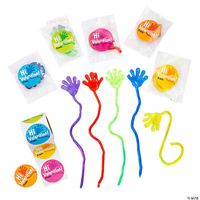 Glitter Sticky Hands - Bulk Pack of 72, Assorted Colored Stretchy