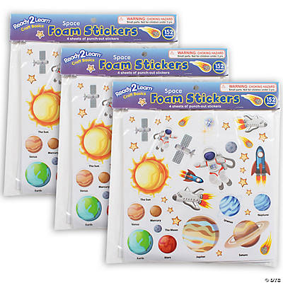 Ready 2 Learn Glitter Foam Stickers - Stars - Multicolor, 168 per Pack, 3 Packs