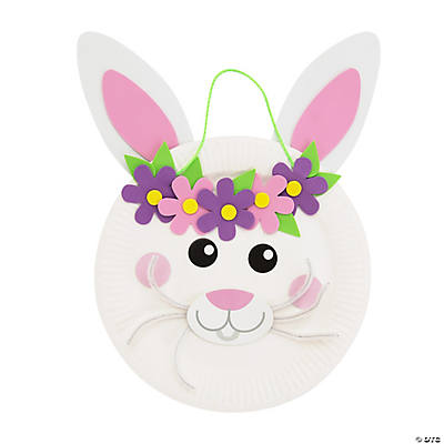 Bunny with Flowers Paper Plate Craft Kit - Makes 12