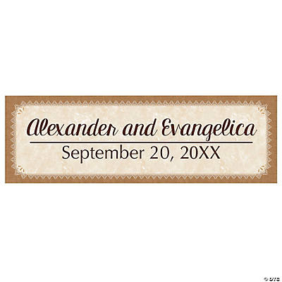 Burlap Lace Look Rustic Wedding Custom Banner Medium