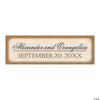 Burlap Lace Look Rustic Wedding Custom Banner Small