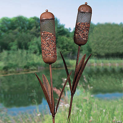Cattail Shaped Bird Feeder Yard Stakes