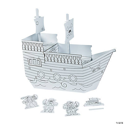 Color Your Own Pirate Ship Playhouse 