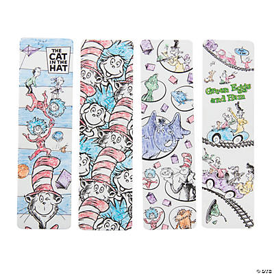 color your own dr seuss bookmarks