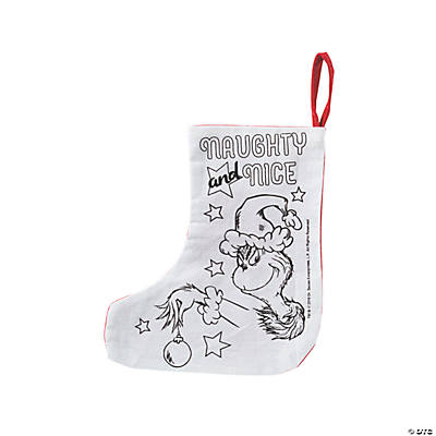 Color Your Own Dr Seuss The Grinch Christmas Stockings