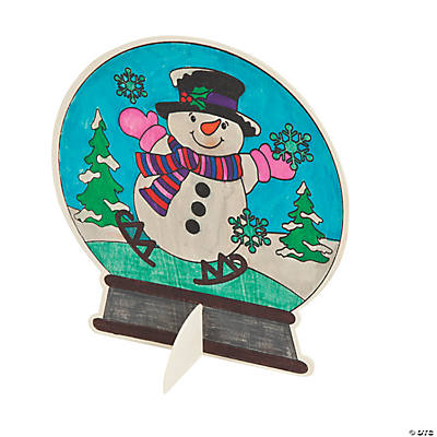 Color Your Own Snow Globe Stand-Ups - Oriental Trading - Discontinued