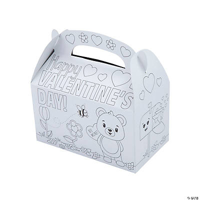 Color Your Own Valentine Boxes - 12 Pc.