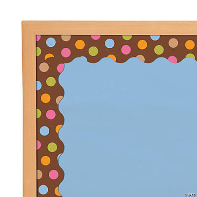 Colorful Dots on Brown Bulletin Board Borders