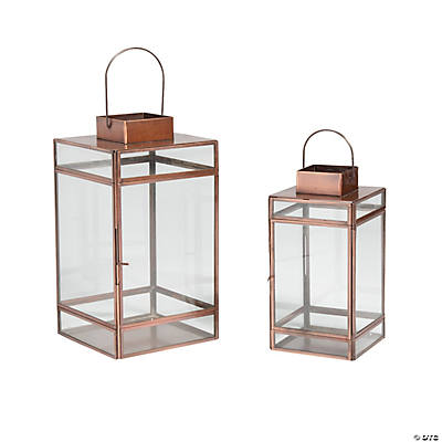 Copper Lantern Set - 2 Pc.