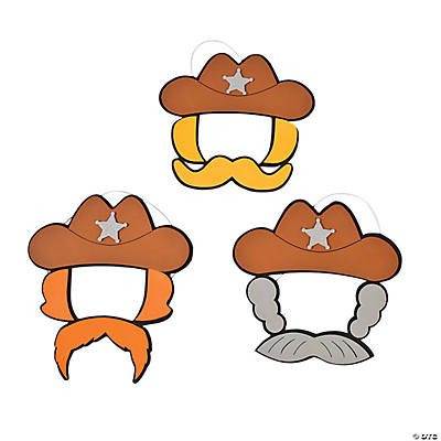 Cowboy Hat and Mustache Craft Kit - Oriental Trading - Discontinued