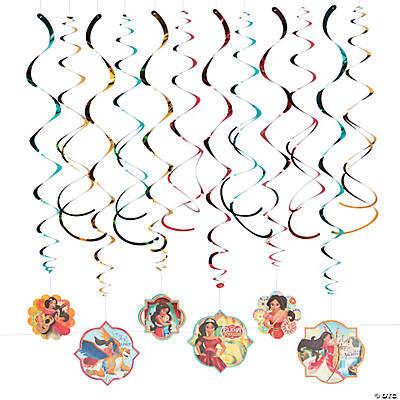 Disney PRINCESS ELENA OF AVALOR birthday party hanging SWIRL DECORATIONS 12pcs