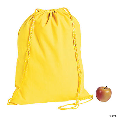 yellow drawstring bags