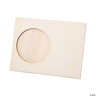 DIY Unfinished Wood Circle Opening Picture Frames - 12 Pc.