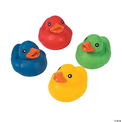 Fun Express Mini Neon Colored Rubber Duckies 24 Ducks Bulk Giveaway