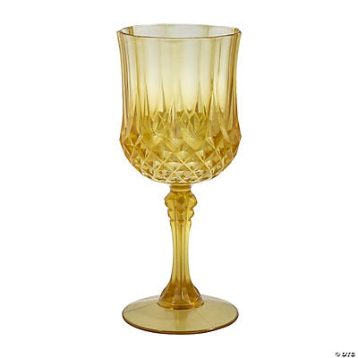 Amber Patterned Plastic Wine Glasses, Birthday, Wedding, Boho