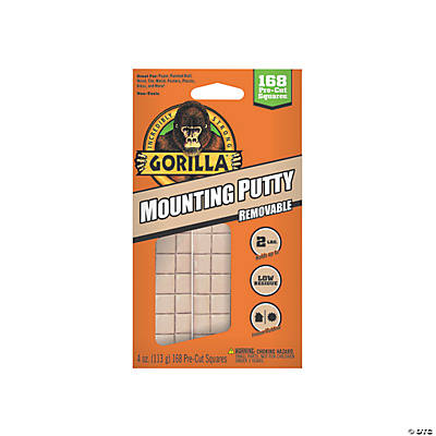 Gorilla Removable Mounting Putty, 168 Pre-Cut Squares, Off White (Pack of  2) 