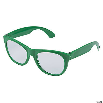 Fun Express Plastic Clear Lens Glasses Green 