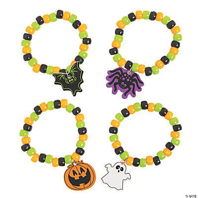 Halloween Boo Beaded Bracelet Craft Kit - Makes 12