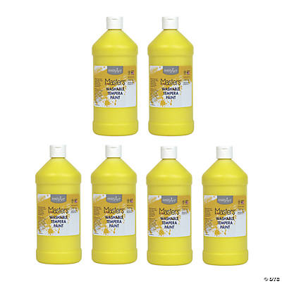 Handy Art Little Masters Tempera Paint Kit, 4 Gallons,  White/Yellow/Red/Blue, Set Of 4 Bottles