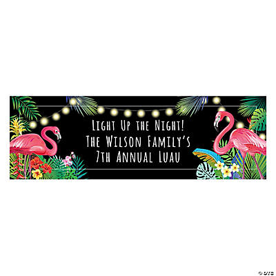 Hibiscus Wave Luau Custom Banner Medium Oriental Trading
