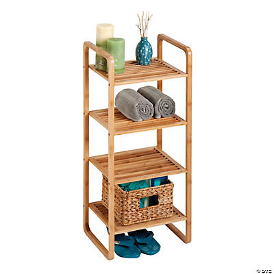 Honey Can Do Bamboo & Canvas 2 Tier Collapsible Shelves