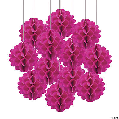 Jumbo Valentine Pink & White Honeycomb Hanging Decorations - 2 Pc