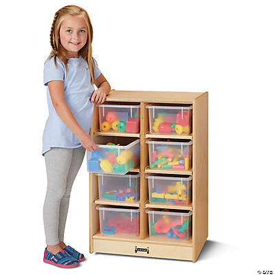 Jonti-Craft 8 Cubbie-Tray Mobile Unit - With Colored Trays