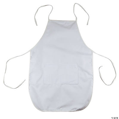 Kids' White Apron with Pockets
