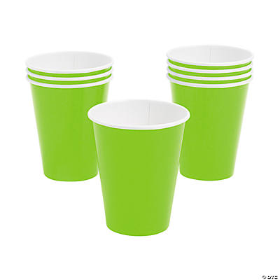 Lime Green Plastic Cups - 20 Ct.