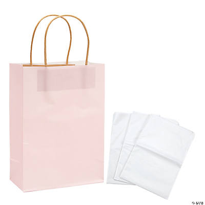 5 x 10 Medium Hotel Welcome Kraft Paper Gift Bags with Personalized Favor  Stickers - 12 Pc.