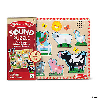 Melissa & Doug  Farm Animals Sound Puzzle Toys 9 Pieces 