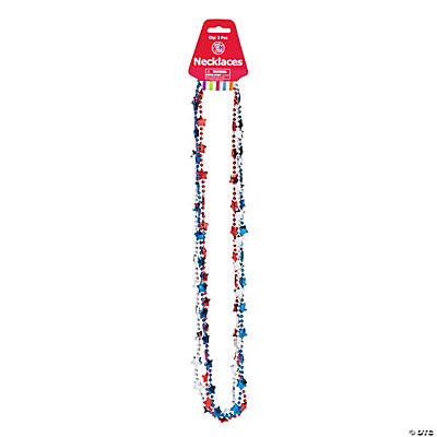 Bulk 144 Pc. Glow-in-the-Dark Patriotic Bead Necklaces