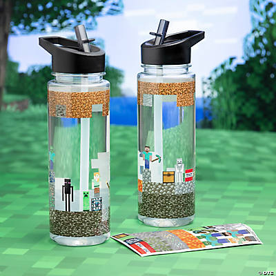 Minecraft Water Bottle and Sticker Set