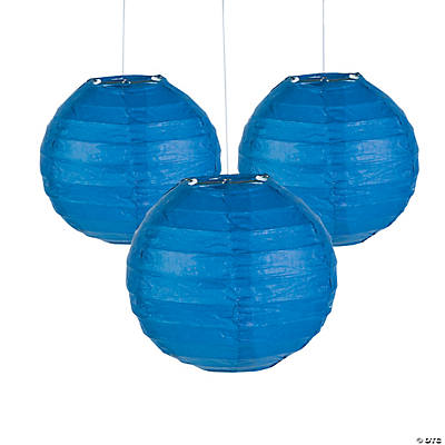 Mini Blue Hanging Paper Lanterns