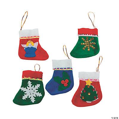 Mini Decorated Christmas Stockings - Oriental Trading - Discontinued