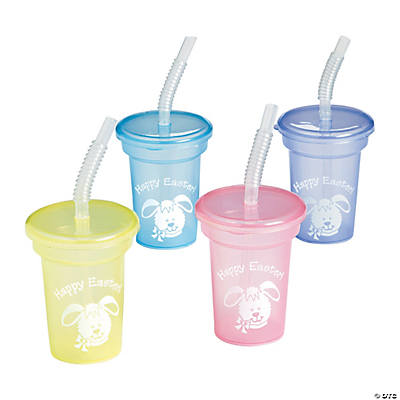 Mini Easter Cups with Straws - Oriental Trading - Discontinued