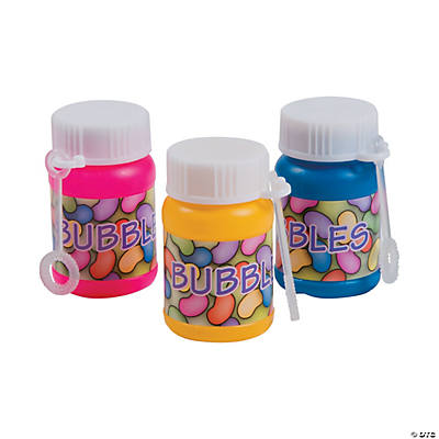Mini Jelly Bean Bubble Bottles - 24 Pc.