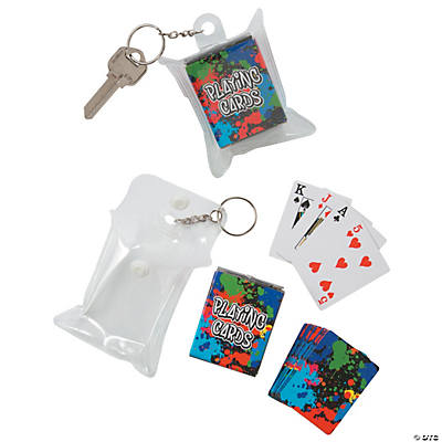 1PC 3x4cm Portable Mini Playing Cards Poker Keychain  Small Board Game Key Chain