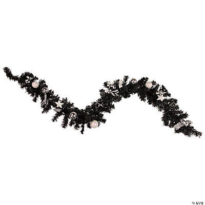 Vickerman 9' Black Fir Artificial Christmas Garland, Unlit