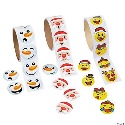 Paper Goofy Smile Face Sticker Rolls