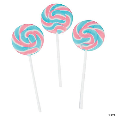 Pink, Blue & White Swirl Lollipops