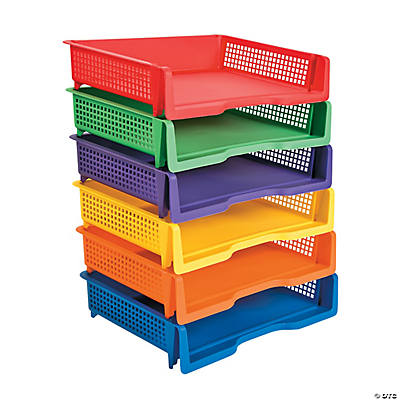 Plastic Neon Tall Storage Baskets with Handles