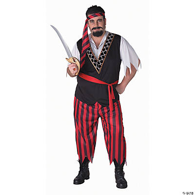 Plus Size Pirate With Sash Halloween Costume for Men - Oriental Trading ...